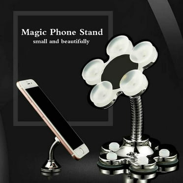 5 Pcs 360 Degree Rotatable Metal Flower Magic Suction Cup Phone Holder Car Bracket Rotatable Multi-Angle Double-Sided Phone Holder 5 Colors 